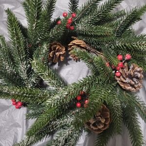 Holiday Wreath with Red and Brown Accents